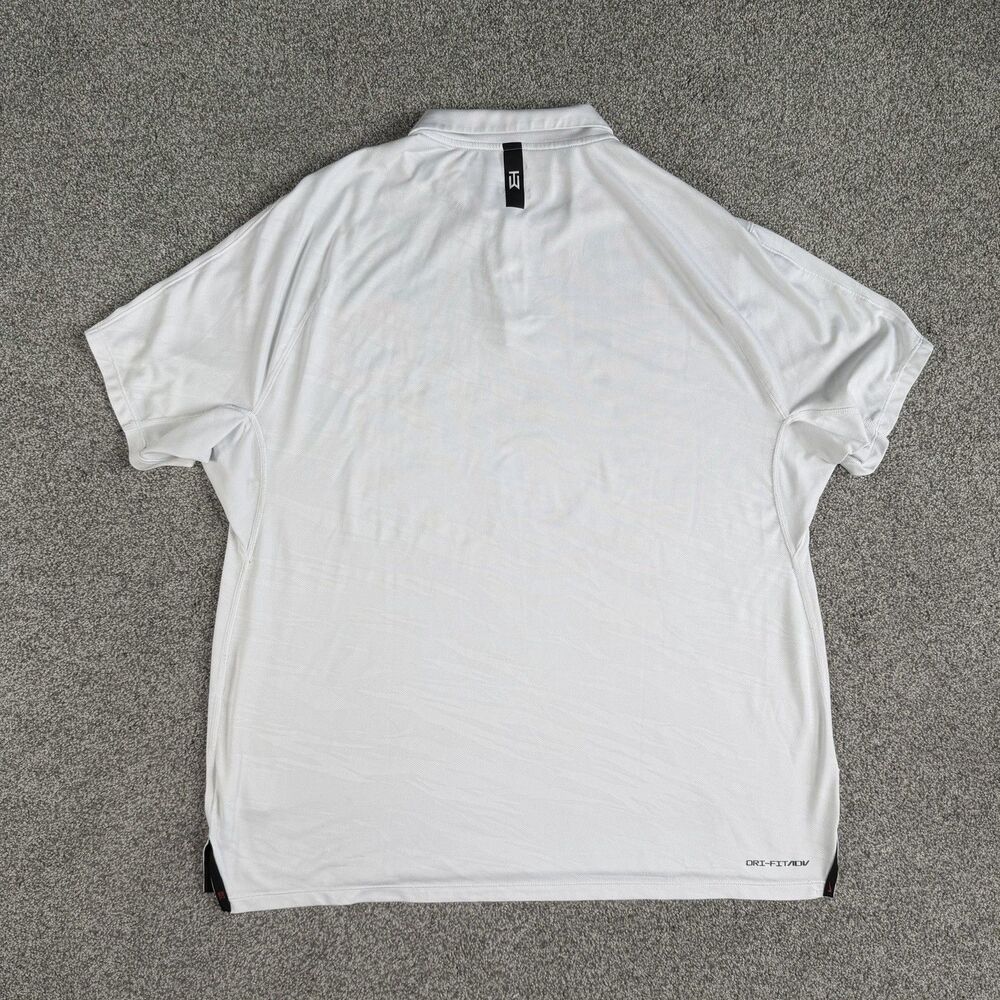 Nike Tiger Woods Dri Fit ADV Golf Polo Shirt Mens Performance White Size XL - Picture 3 of 14